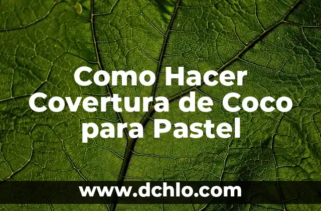 C贸mo hacer la leche de coco 3 Como Hacer Covertura de Coco para Pastel