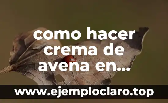 como hacer crema de avena en hojuelas panameña