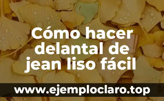 Cómo hacer delantal de jean liso fácil