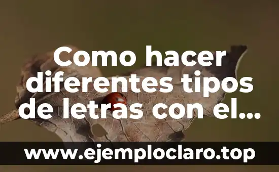 Como hacer diferentes tipos de letras con el teclado