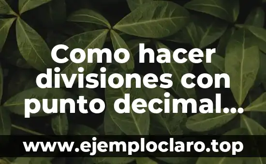 Como hacer divisiones con punto decimal de 2 cifras