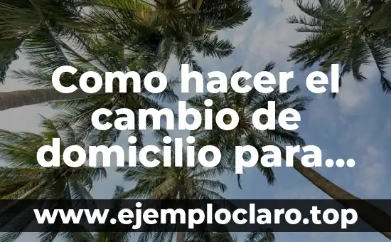 Como hacer el cambio de domicilio para votar