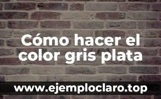 Cómo hacer el color gris plata
