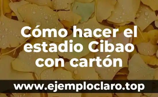 Cómo hacer una fuente APA 4 Cómo hacer el estadio Cibao con cartón
