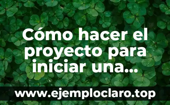 Cómo hacer el proyecto para iniciar una empresa