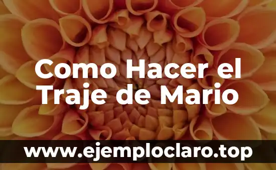 Como Hacer el Traje de Mario