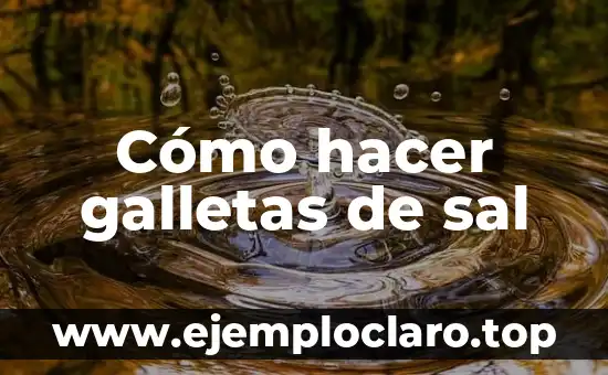 Cómo hacer cloro con agua y sal 5 Cómo hacer galletas de sal