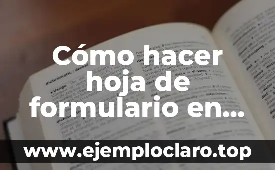 Como Hacer Sangre Casera 5 Cómo hacer hoja de formulario en Excel