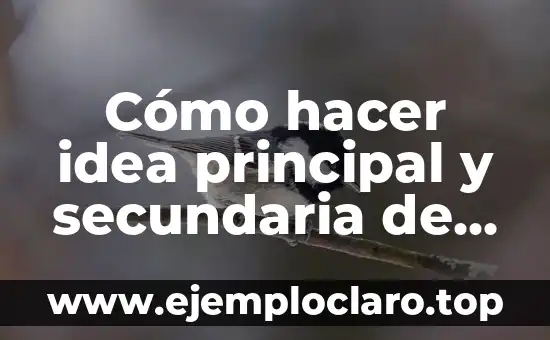 Cómo hacer idea principal y secundaria de una novela