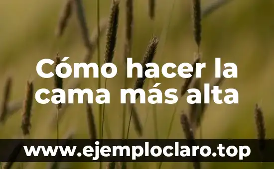 Cómo hacer la cama más alta