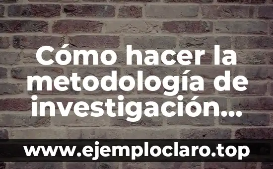 Investigación sobre el significado de deducir 6 Cómo hacer la metodología de investigación de una tesis