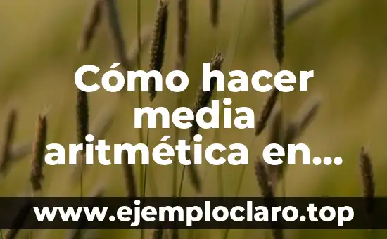 Cómo hacer media aritmética en Excel