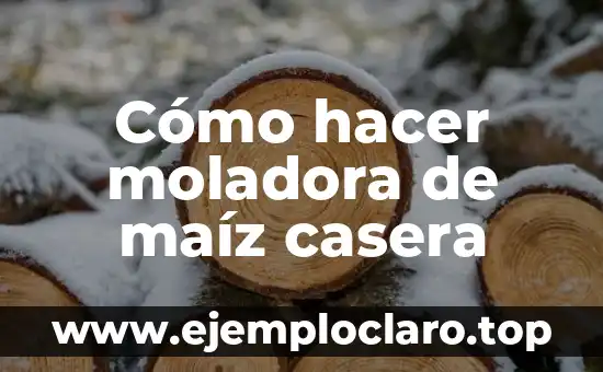 Cómo hacer moladora de maíz casera