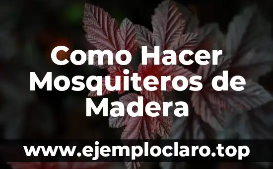 Como Hacer Mosquiteros de Madera