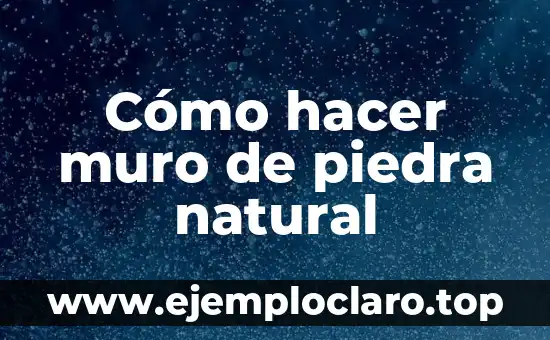 Cómo hacer un cuadro de historia natural de una enfermedad 4 Cómo hacer muro de piedra natural