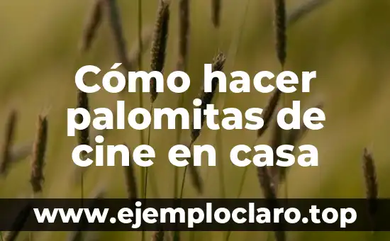 Cómo hacer palomitas de cine en casa