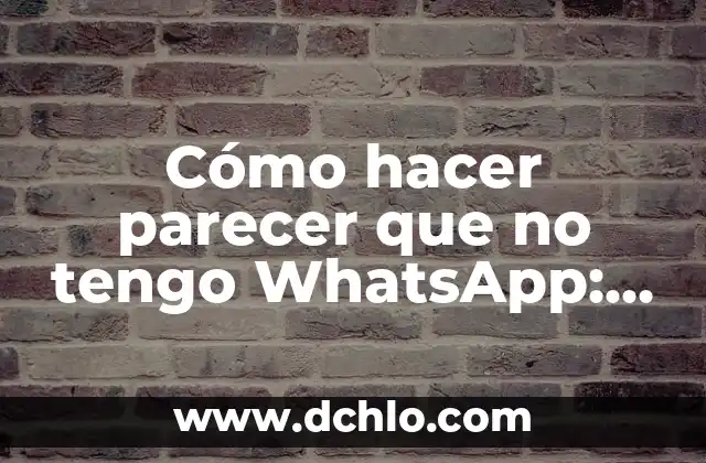 ¿Cómo hacer reír a una chica? - 10 Frases Divertidas y Originales 5 Cómo hacer parecer que no tengo WhatsApp: Guía definitiva para mantener la privacidad