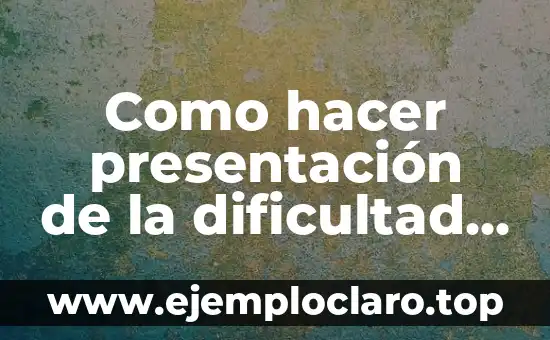 Tiempo de vacas flacas: Un concepto que define épocas de dificultad 4 Como hacer presentación de la dificultad encontrada de la discalculia