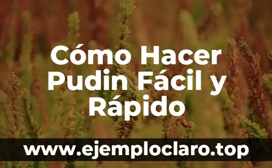Cómo Hacer Pudin Fácil y Rápido
