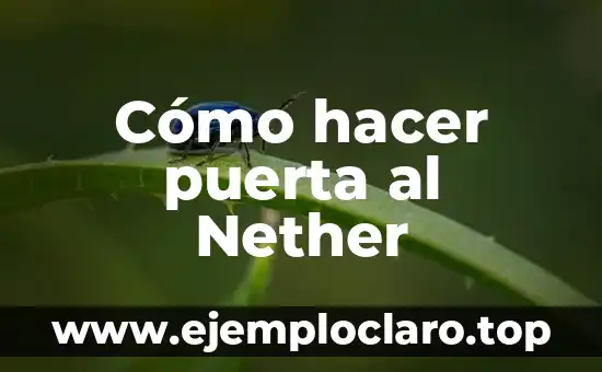 Cómo hacer puerta al Nether