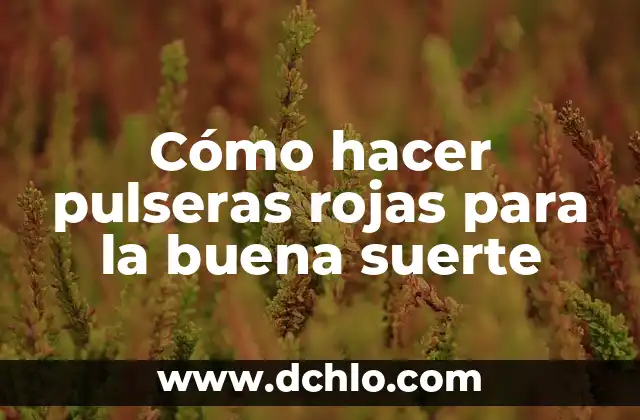 Cómo hacer una limpieza para la buena suerte 4 Cómo hacer pulseras rojas para la buena suerte