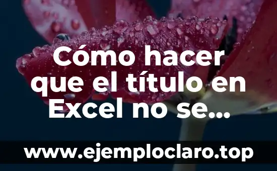 Cómo hacer que el título en Excel no se mueva