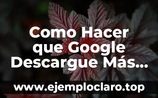 Como Hacer que Google Descargue Más Rápido