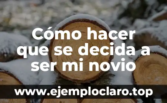 Cómo hacer que se decida a ser mi novio