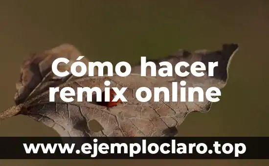 Cómo hacer remix online