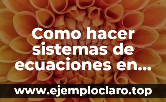 Como hacer sistemas de ecuaciones en calculadora