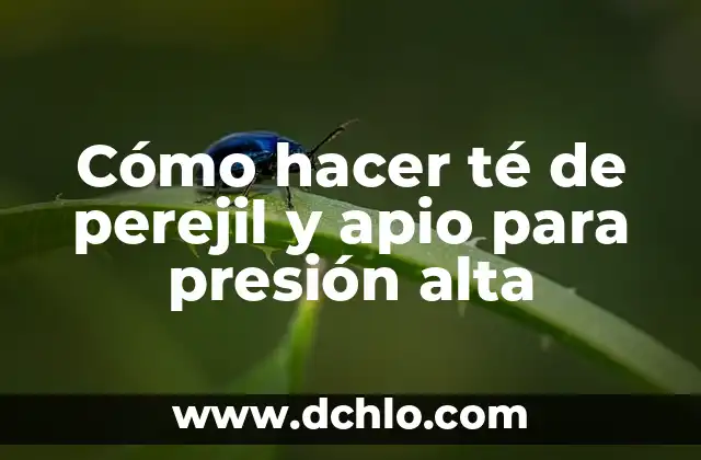 Investigación de Alta Tecnología Significado 6 Cómo hacer té de perejil y apio para presión alta