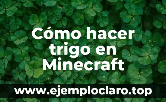 Cómo hacer trigo en Minecraft