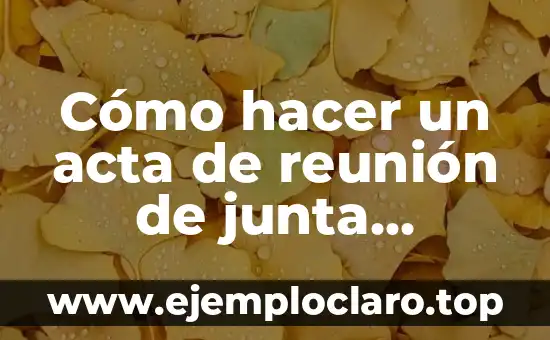 Cómo hacer un acta de reunión de junta directiva