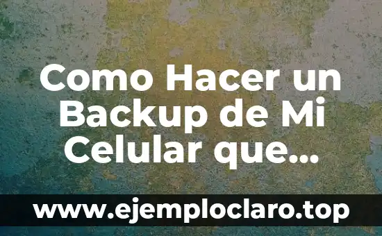 Como Hacer un Backup de Mi Celular que Pueda Leer