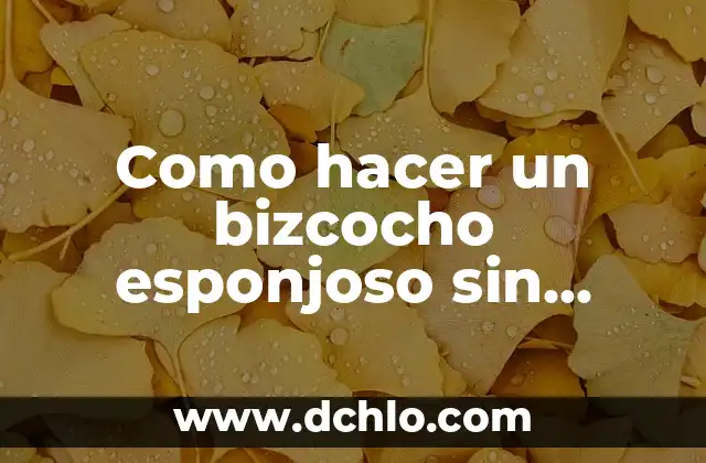 Cómo hacer definición correctamente 6 Como hacer un bizcocho esponjoso sin yogur