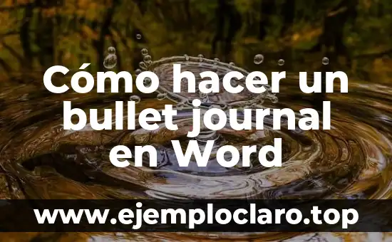 Inicio de Word 2013 y sus significados 5 Cómo hacer un bullet journal en Word
