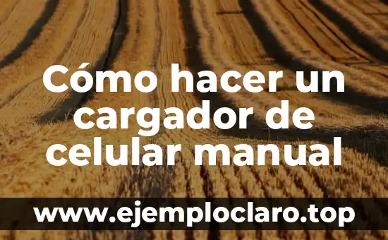 Cómo hacer un cargador de celular manual