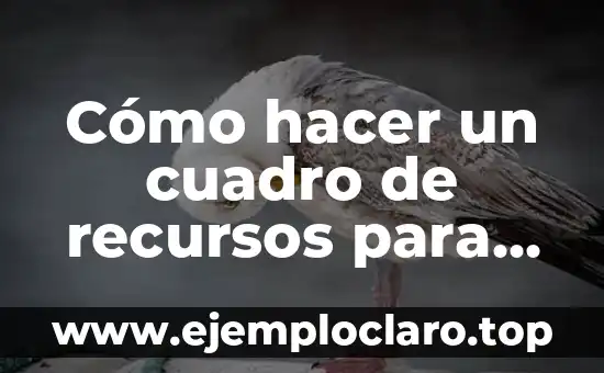 Cómo hacer un cuadro de recursos para una tesis