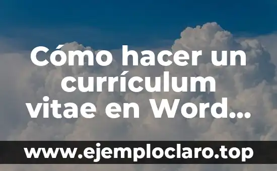 Cómo hacer un currículum vitae en Word 2016