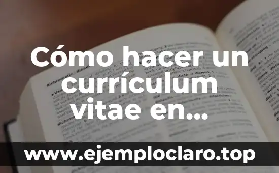 Cómo hacer un currículum vitae en YouTube