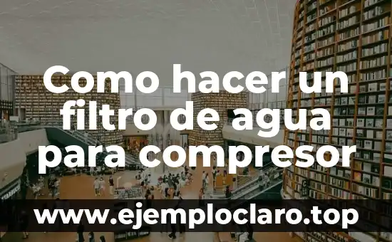 Como hacer un filtro de agua para compresor