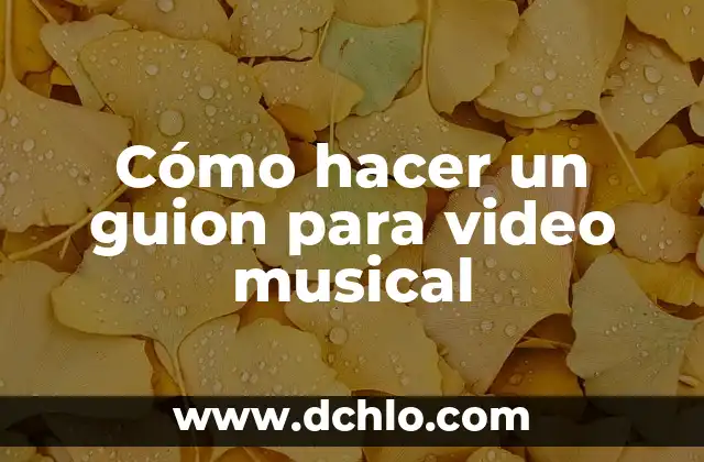 C贸mo hacer una obra musical 6 C贸mo hacer un guion para video musical