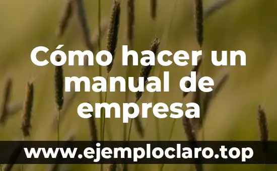 Cómo hacer un manual de empresa