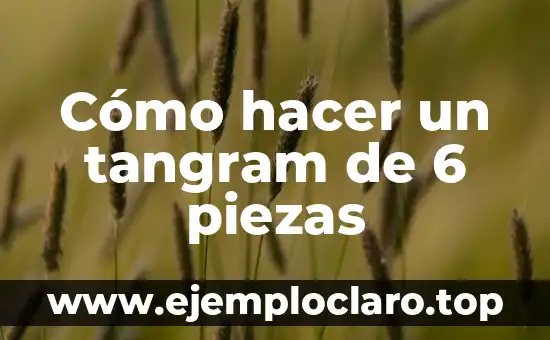Cómo hacer un tangram de 6 piezas