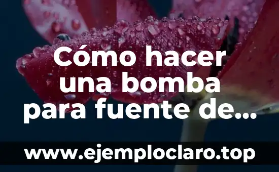 Cómo hacer un filtro para agua de lluvia 7 Cómo hacer una bomba para fuente de agua
