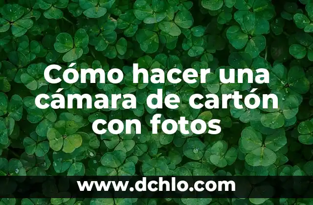 Fotos de Rasguños y Significados: Un Vistazo al Arte de lo Efímero 8 Cómo hacer una cámara de cartón con fotos