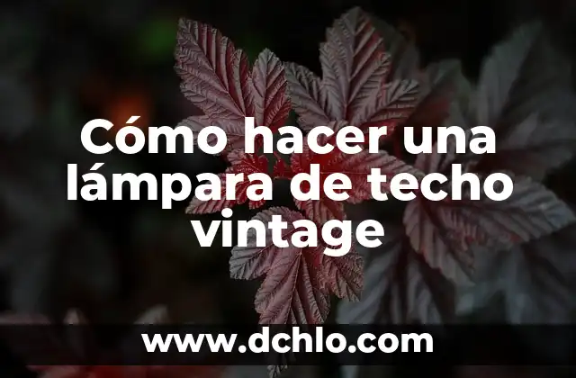 Cómo hacer una tesis de un ensayo literario 7 Cómo hacer una lámpara de techo vintage