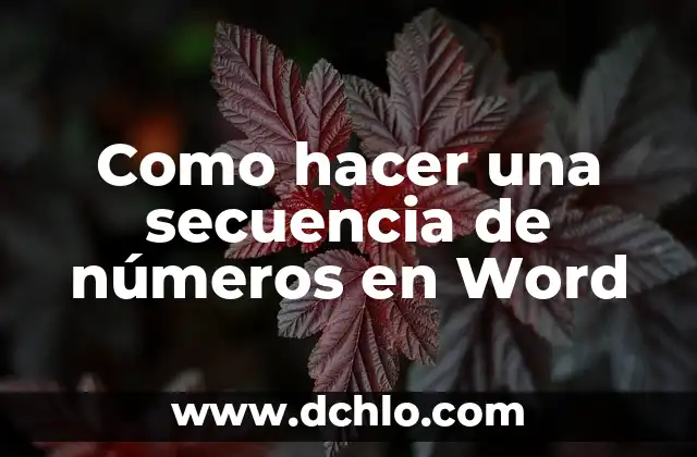 Cómo hacer mapa de corchetes de Word 5 Como hacer una secuencia de números en Word