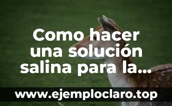 Como hacer una solución salina para la nariz