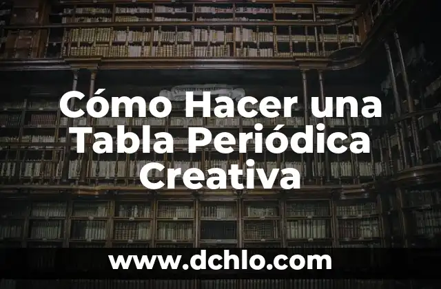 Como hacer una carta de cumpleaños creativa 8 Cómo Hacer una Tabla Periódica Creativa